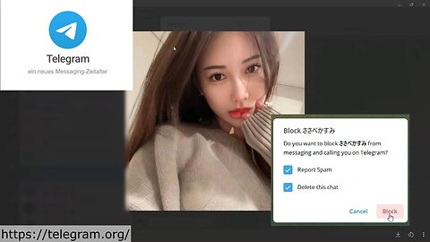 TELEGRAM: Block User, Report Spam, Delete This Chat!