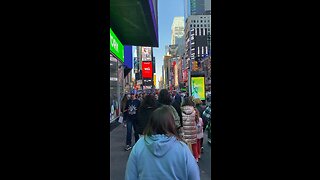 Busy day in time square in New York City