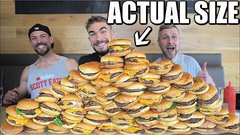 IMPOSSIBLE 25LB BURGER CHALLENGE (60 BURGERS) | Unbeaten Food Challenge