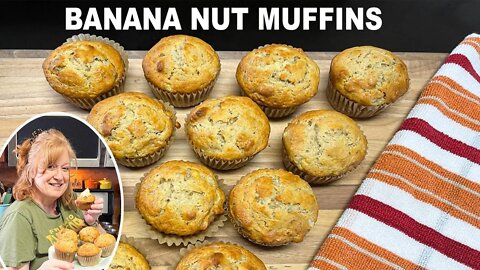 BANANA NUT MUFFINS, Moist & Delicious Banana Muffin Recipe