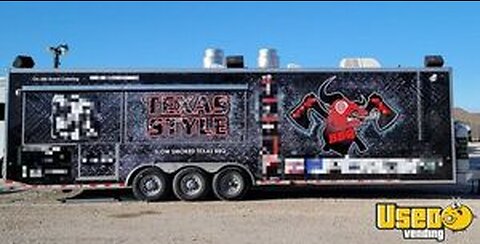 2016 Worldwide 32' Barbecue Street Food Concession Trailer with 10' Porch for Sale in Texas