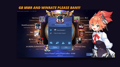 GB MMR And WinRate Please Ban Cheaters And Hackers!! - Mobile Legends
