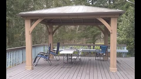 Gutters for Yardistry 12 x 14 Gazebo less than $200 & gazebo install tips