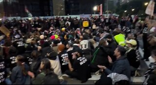 Pro Hamas Protestors Outside Sen Chuck Schumer's House in Brooklyn