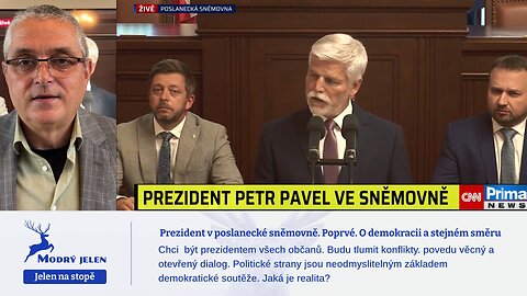Prezident v poslanecké sněmovně. Poprvé. O demokracii a stejném směru. Petr Pavel