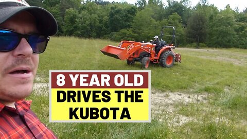 #135 The 8 Year Old Drives The Kubota. Checking Trails For Storm Damage.