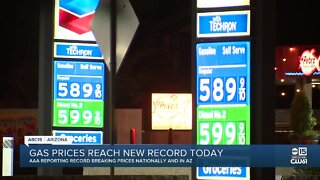 Gas prices continue hitting record highs across Arizona