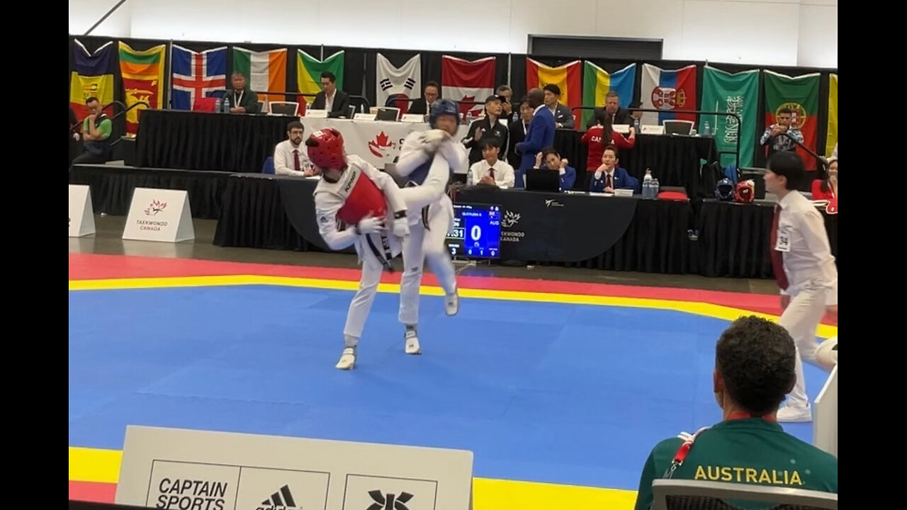 2024 Canada Open Taekwondo Maya Mata vs Australia (F49) Match 336