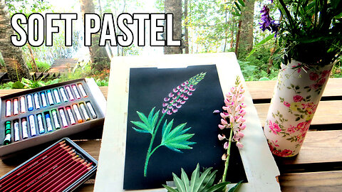 How to Draw a Lupine || Soft Pastel Flower Tutorial