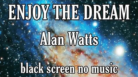 Enjoy the dream - Alan Watts (Black Screen, No Music)