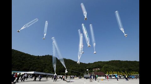 20 helium balloons carrying "medical supplies" to the North Korea from South