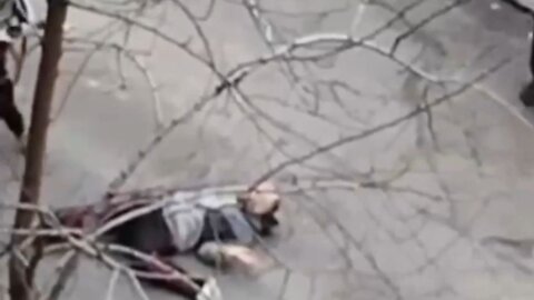 Kyjevská domobrana zastavuje chodce na ulici a potom do nich střílí!