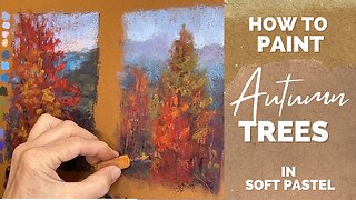 How to Paint Easy Autumn Trees - Soft Pastel Tutorial
