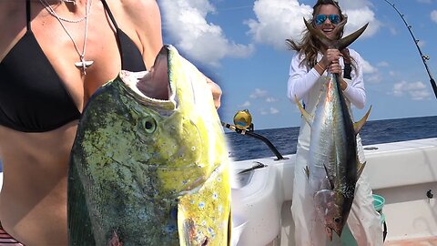 100 miles offshore & we lose our radar! Yellowfin Tuna Mahi Catch and Cook