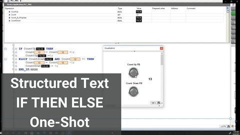 Structured Text Counting Using IF THEN ELSE Statement | CodeSys V3