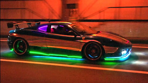 Custom LED Ferrari Speeds Through The Streets Of Tokyo