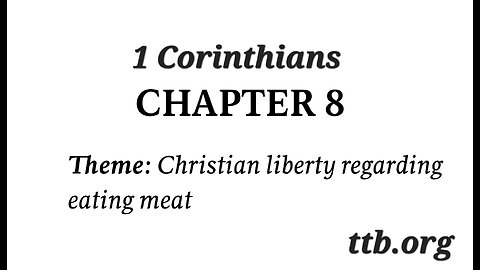 1 Corinthians Chapter 8 (Bible Study)