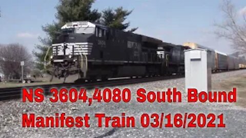 NS 3604,4080 South Bound Manifest Train 03-16-2021