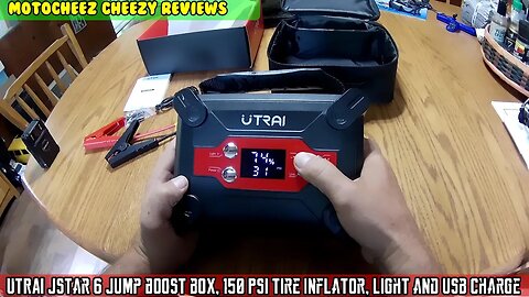 Jump starter pack, 150psi Air Compressor, 12V power bank, UTRAI Jstar6 w light, jumper cables