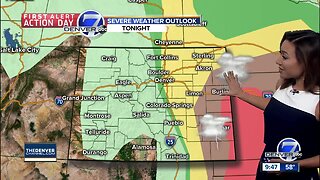 Risk for strong thunderstorms over the plains Sunday