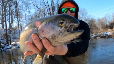 Late Winter Early Spring Steelhead Float Fishing / River Fishing For Michigan Steelhead