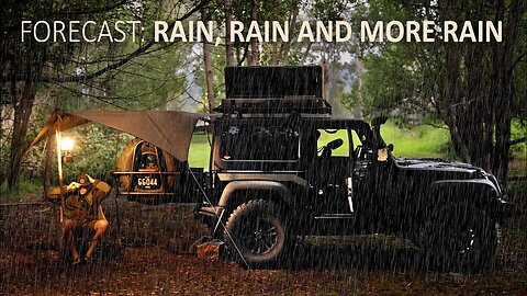 Camping In The RAIN With Jeep Wrangler [ Tarp Shelter, Car Camping ] SoC Ep 9