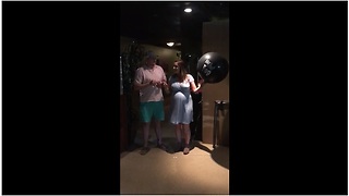 Parents-To-Be Pop A Huge Black Balloon During Gender Reveal, Then Everyone Starts Cheering