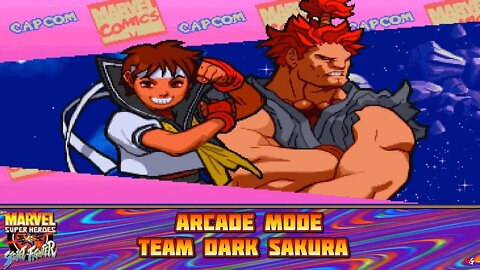 Marvel Super Heroes VS. Street Fighter: Arcade Mode - Team Dark Sakura