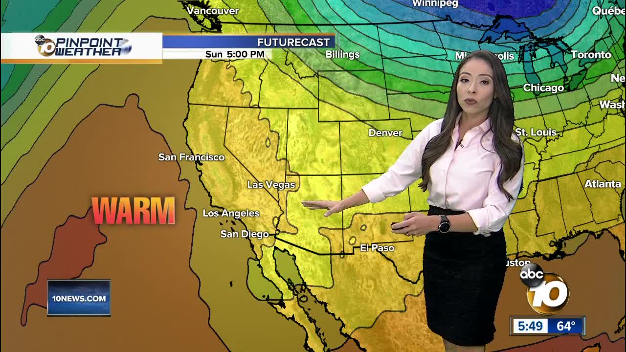 10News Pinpoint Weather with Meteorologist Angelica Campos