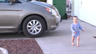 Declan Explores the Driveway