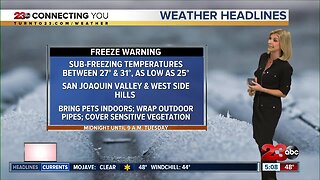 Valley Freeze Warning overnight