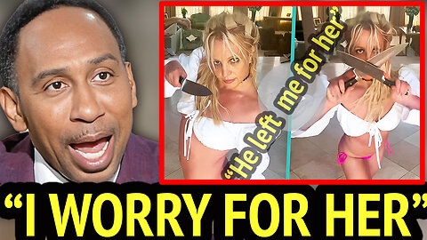 "She is in PAINS"... Stephen Smith SHOCKED At Britney Spears KNIFE Dance Video...