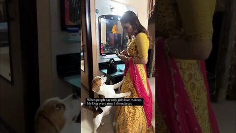 Watch till end dog Loves make up #cute #dog #explore #funny