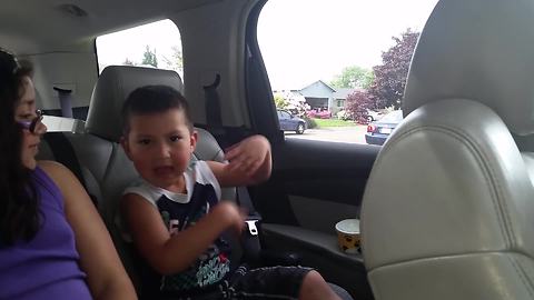 Tot Boy Dances To Rap Music In The Car