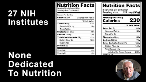 Among The 27 NIH Institutes, None Are Dedicated To Nutrition - T. Colin Campbell, PhD