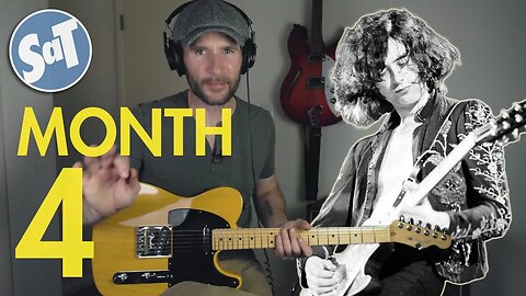 9 MONTH GUITAR CHALLENGE | Part 05 - Month Four Check-In - "Black Dog" is HARD!