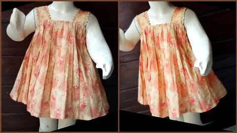 Sleeveless Baby Frock Cutting and Stitching Steps | Easy to Sew Sleeveless  Baby Frock | dress, frock, sewing, infant | Simple and easy way to stitch  sleeveless baby frock at home Video