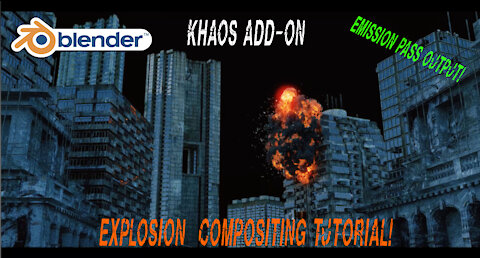 Blender 3D Explosion compositing: Using the emission pass