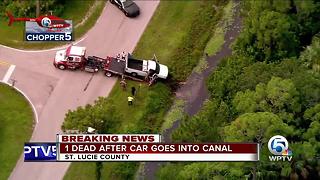 1 person dead after vehicle crashes into St. Lucie County canal