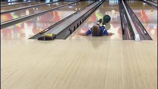 Adorable Boy Fails At Bowling