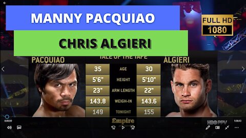 MANNY PACQUIAO VS CHRIS ALGIERI FULL FIGHT | FICTION BOXING99