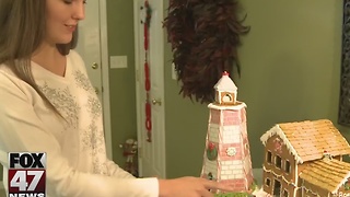 Family makes detailed gingerbread houses to celebrate the holidays