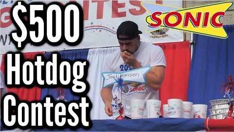 $500 HOT DOG EATING CONTEST IN TEXAS | SONIC DRIVE-IN HOTDOG EATING CONTEST 2022