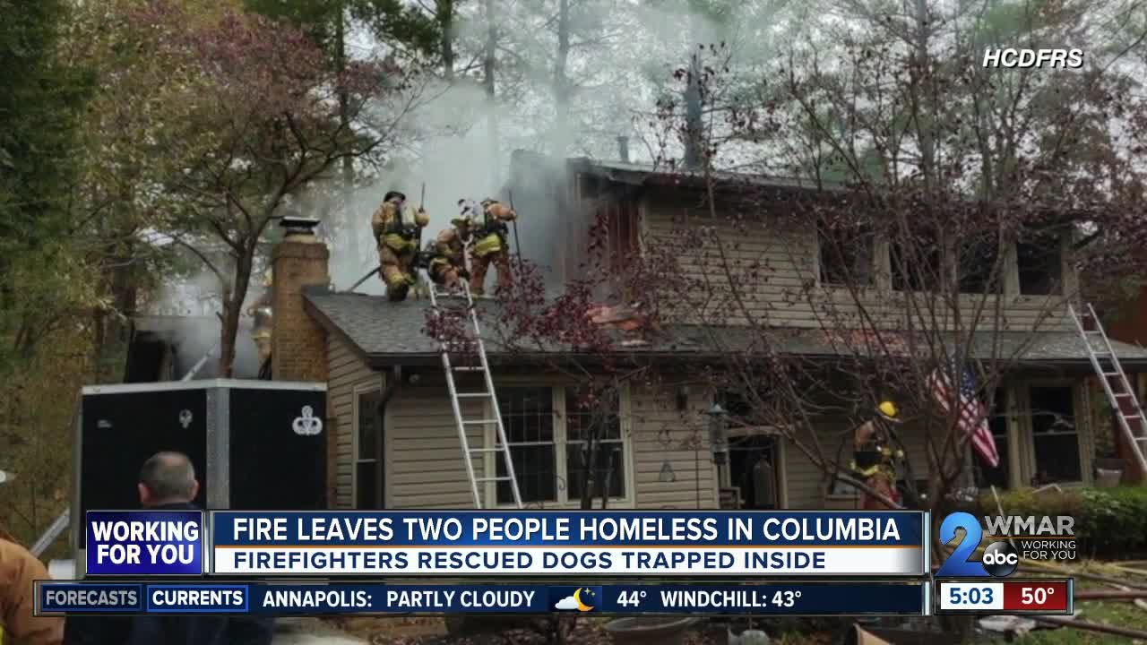 Fire leaves two people homeless in Columbia