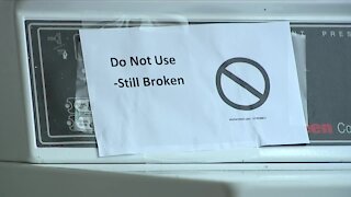 Elderly residents speak out about broken washing machines at Edgewater apartment complex