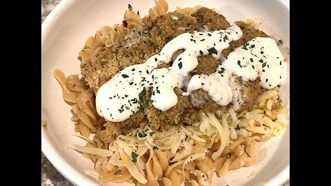 Healthy Breaded Chicken Breast With Rotini Dinner