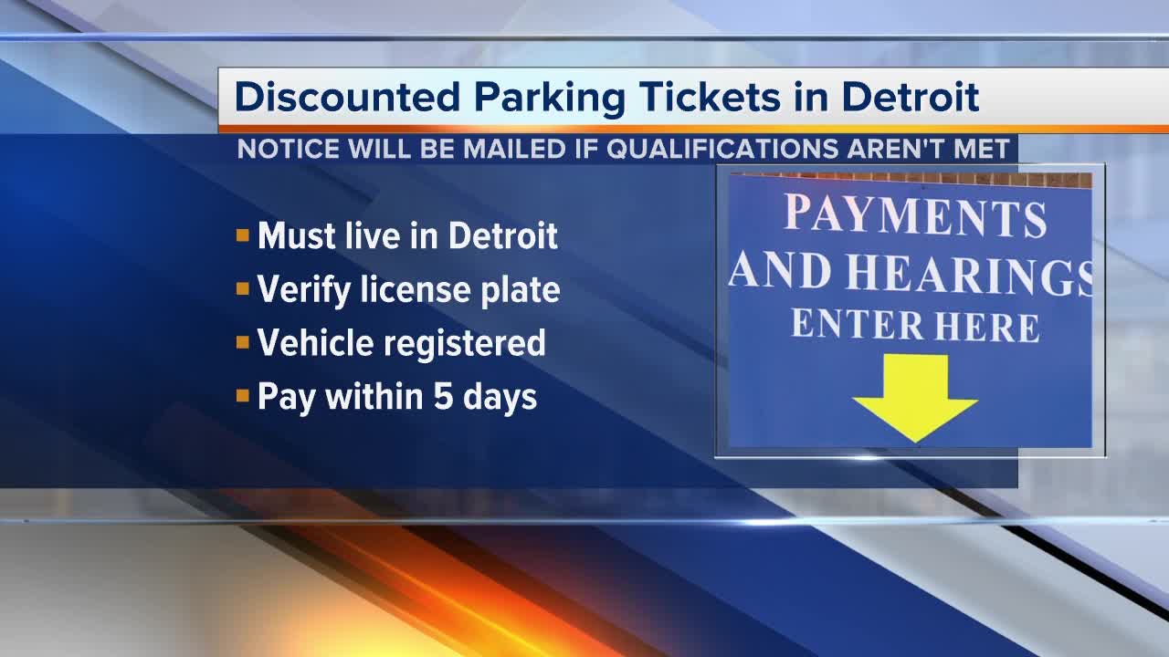 Detroit residents can now register for a 50% discount on parking tickets