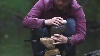 "Rock Balancer" Amazingly Stacks Oddly-Shaped Rocks With Ease