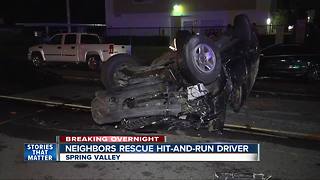 Residents help suspected hit-and-run driver after crash