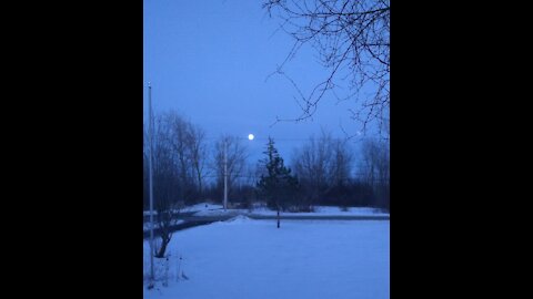 Beautiful Full Winter Moon And Sky